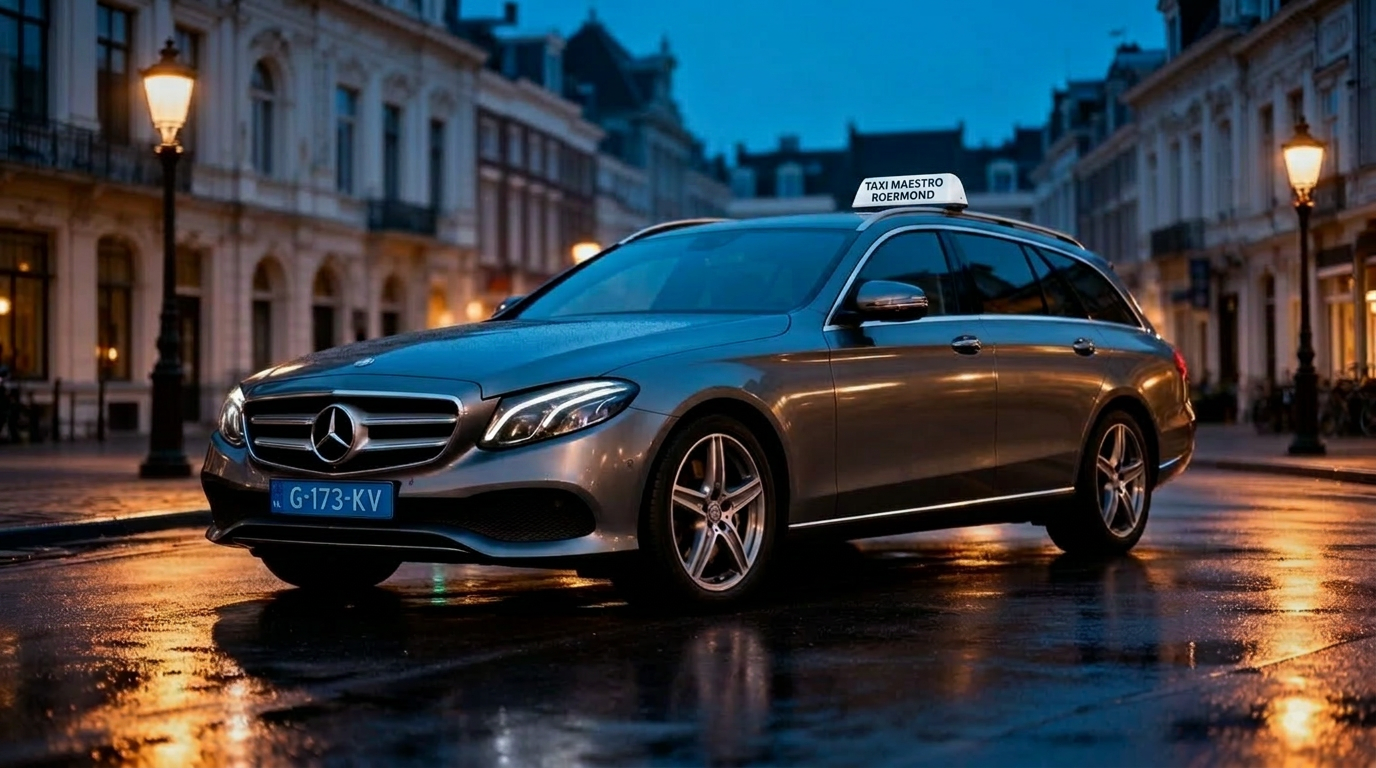 Grijze Mercedes E220 Estate taxi in Roermond