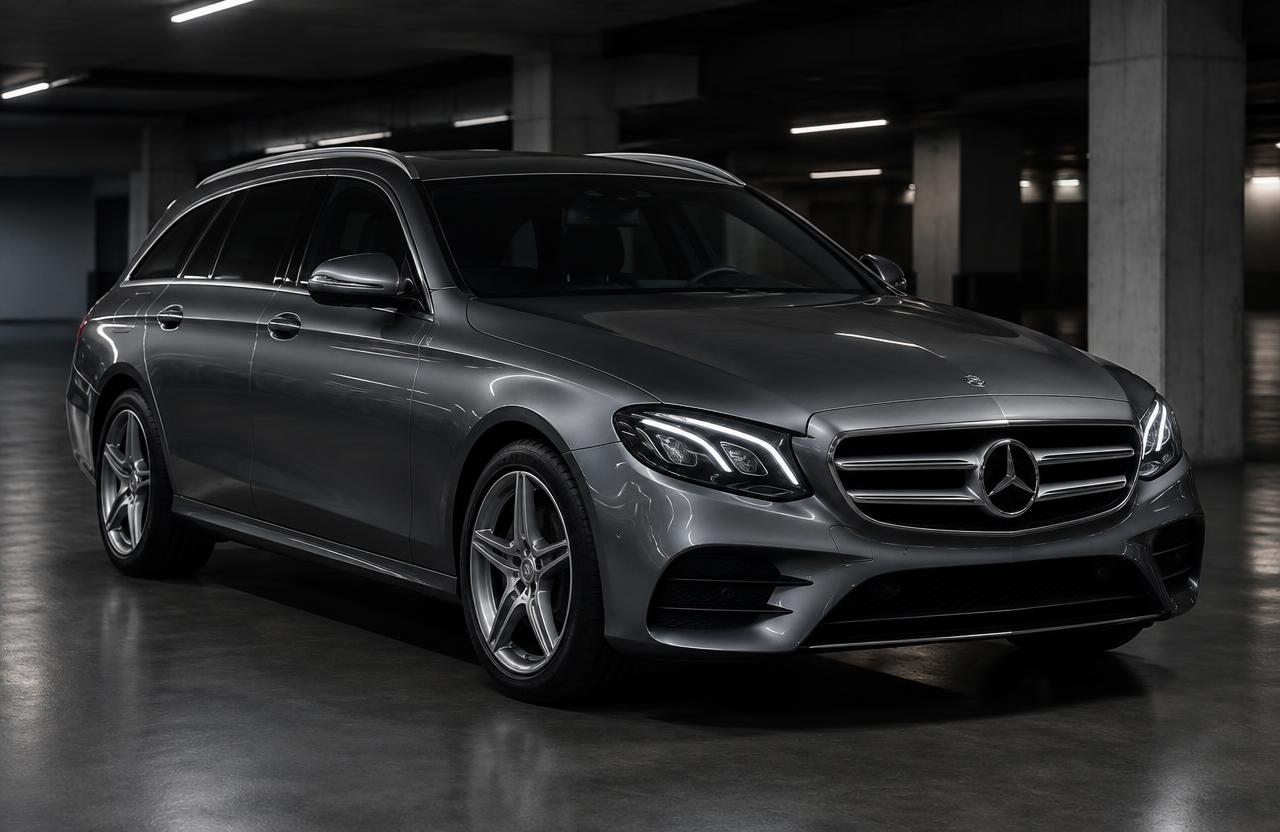 Grijze Mercedes-Benz E220 Estate van Taxi Maestro
